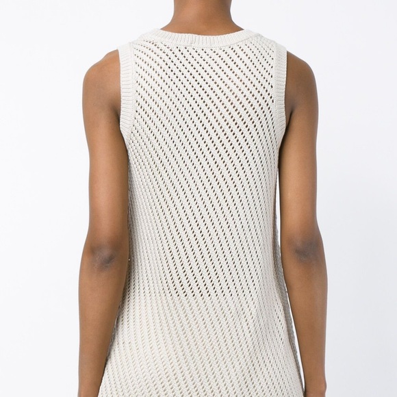 Vince Women's Natural Mesh Stitch Cotton Tank Top - Picture 3 of 16